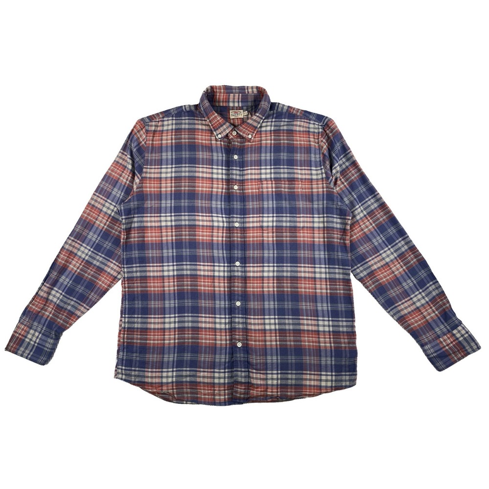 Faherty The All Time Button Down Shirt Men's XL Autumn Plaid Brushed Flannel